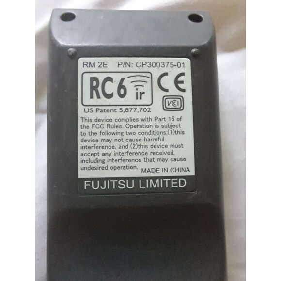 Fujitsu Genuine OEM RM 2E CP300375-01 TV Remote Control Silver Black Original - Picture 3 of 3